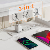 EnHomee 56.5" White Desk with Power Outlets,Study Writing Home Office Desks with File Drawers Cabinet, Computer Desk with Shelves Monitor Stand,Desk with Drawers and Printer Space,White EnHomee