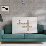 Personalized Family Scrabble Wooden Framed Canvas Wall Art, Customized Crossword Wall Art - Scrabble Letters for Wall Decor, Living Room Decor ENQU