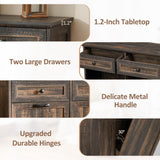 Spurgehom Double Tilt Out Trash Cabinet 13 Gallon Kitchen Waste Bins, Laundry Hamper Tilt Out Pet Proof Hidden Trash Bin for Kitchen,Rustic Black Spurgehom