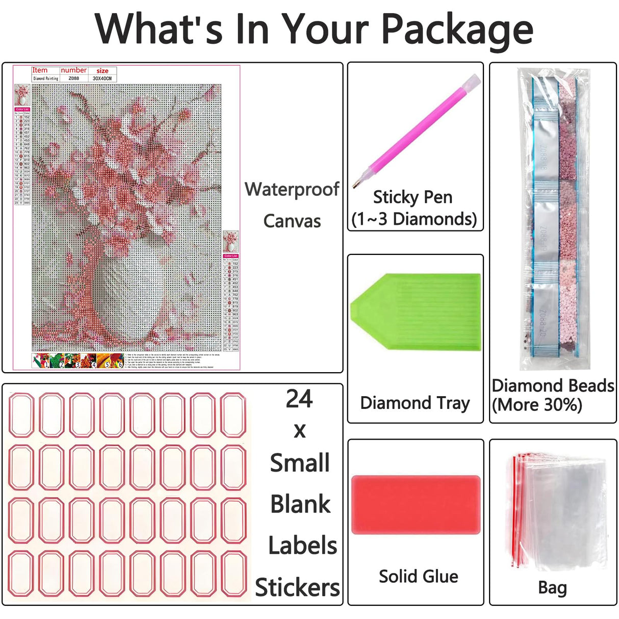 Shouruihua Floral Diamond Painting Kits for Adults, Pink Cherry Blossoms Flowers Diamond Art Painting by Numbers Kits, Diamond Dots Art Kits, Full Round Drill Gem Art for Home Wall Decor, 11.8x15.7 in Shouruihua