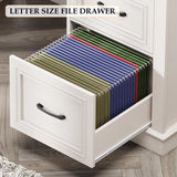 Vabches Farmhouse 47" Executive Desk, Computer Desk with Drawers and File Drawer, Workstation Computer Desk with Charging Station for Home Office,Study,Unique White. Vabches