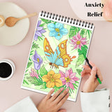 Kalysky Easy and Cozy Adult Coloring Book Set, 3 Stress Relief Coloring Books for Adults Relaxation, Flower Inspirational Quotes Coloring Books Kalysky