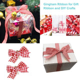 Red and White Gingham Ribbon, 5/8" x 25Yd Roll Picnic Craft Red Buffalo Ribbon for Crafts Hair Accessories and Christmas Gift Wrapping,5/8 Inch Polyester Woven Edge +60" Tape Measurement DAYEDZ