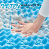 SINWEEK 2 Inch Egg Crate Memory Foam Mattress Topper Twin Size, Soft Mattress Pad for Back Pain Relief, Bed Topper, CertiPUR-US Certified, Blue SINWEEK