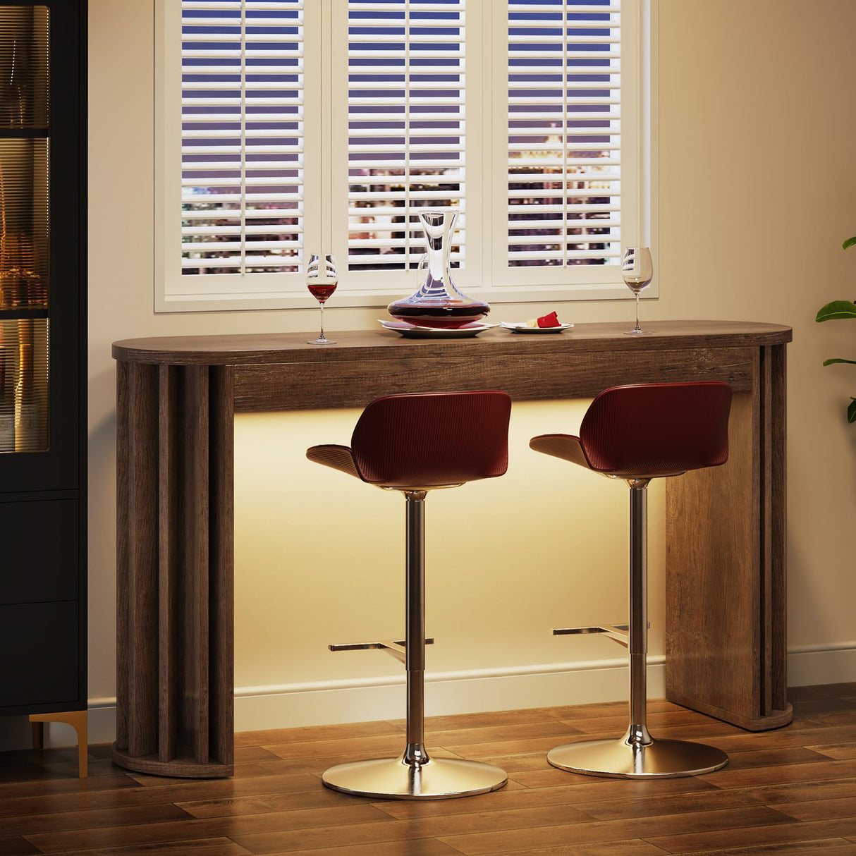 Tribesigns 59" Long Bar Table, Farmhouse Kitchen Counter Height Table with Sturdy Frame, Wooden Bar Height Pub Table for Dining Room, Living Room, Easy Assembly (1, Gray) Tribesigns