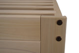 Lexington Natural Wood Platform Bed - Full Size, Minimalist Design with Slatted Headboard KD Frames