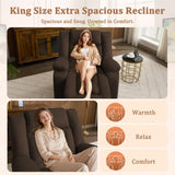 Korser Rocker Recliner Chairs for Adults, Swivel Rocking Chair with Heat and Massage, Modern Electric Recliner with Extra Wide, Waffle Fabric Massage Chair Recliner for Living Room, Bedroom Korser