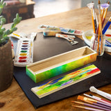 yarlung 16 Pack Unfinished Wood Box with Sliding Lid, Small Narrow Pencil Box Rectangular Keepsake Case Small Gift Boxes for Art Hobbies, DIY Craft, Jewelry Necklace Storage yarlung