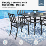 MFSTUDIO Outdoor Dining Set for 8, Patio Table and Chairs Set with Umbrella Hole, 9 Piece Metal Patio Dining Sets, Outdoor Patio Furniture Set for Deck Backyard Poolside Garden MFSTUDIO