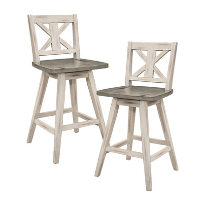 Homelegance Amsonia Counter Height Swivel Barstool (Set of 2), White - WoodArtSupply