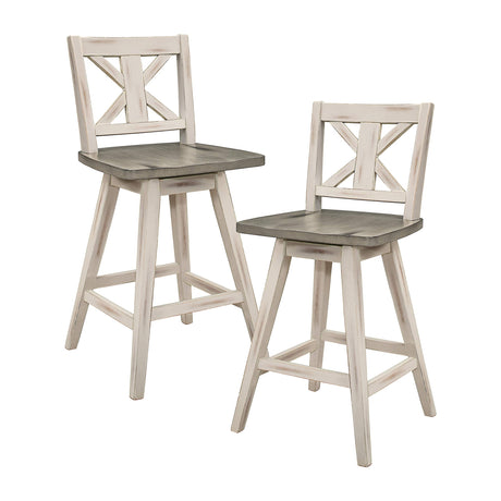 Homelegance Amsonia Counter Height Swivel Barstool (Set of 2), White Homelegance