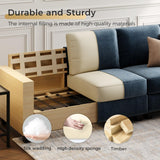 KKL Sectional Sofa Couch for Living Room, 106 Inches L Shaped Couch with Storage, 5 Seater Corduroy Home Sofas, Modern Couches with Chaise for Apartment, Sofas para Sala, Blue KKL