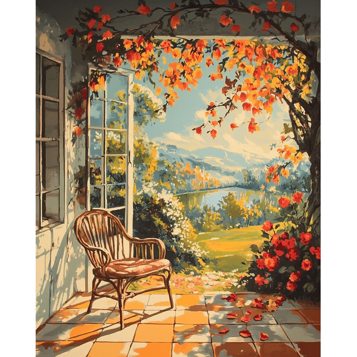 Mnsdiyrs Art Paint by Numbers Kits for Adults, Landscape Paint by Numbers for Adults, Acrylic Adult Paint by Numbers Kits for Gift Home Wall Decor 16x20 Inch Mnsdiyrs