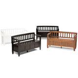 SIMPLIHOME Brooklyn SOLID WOOD 48 inch Wide Entryway Storage Bench with Safety Hinge, Multifunctional in Coffee Brown SIMPLIHOME