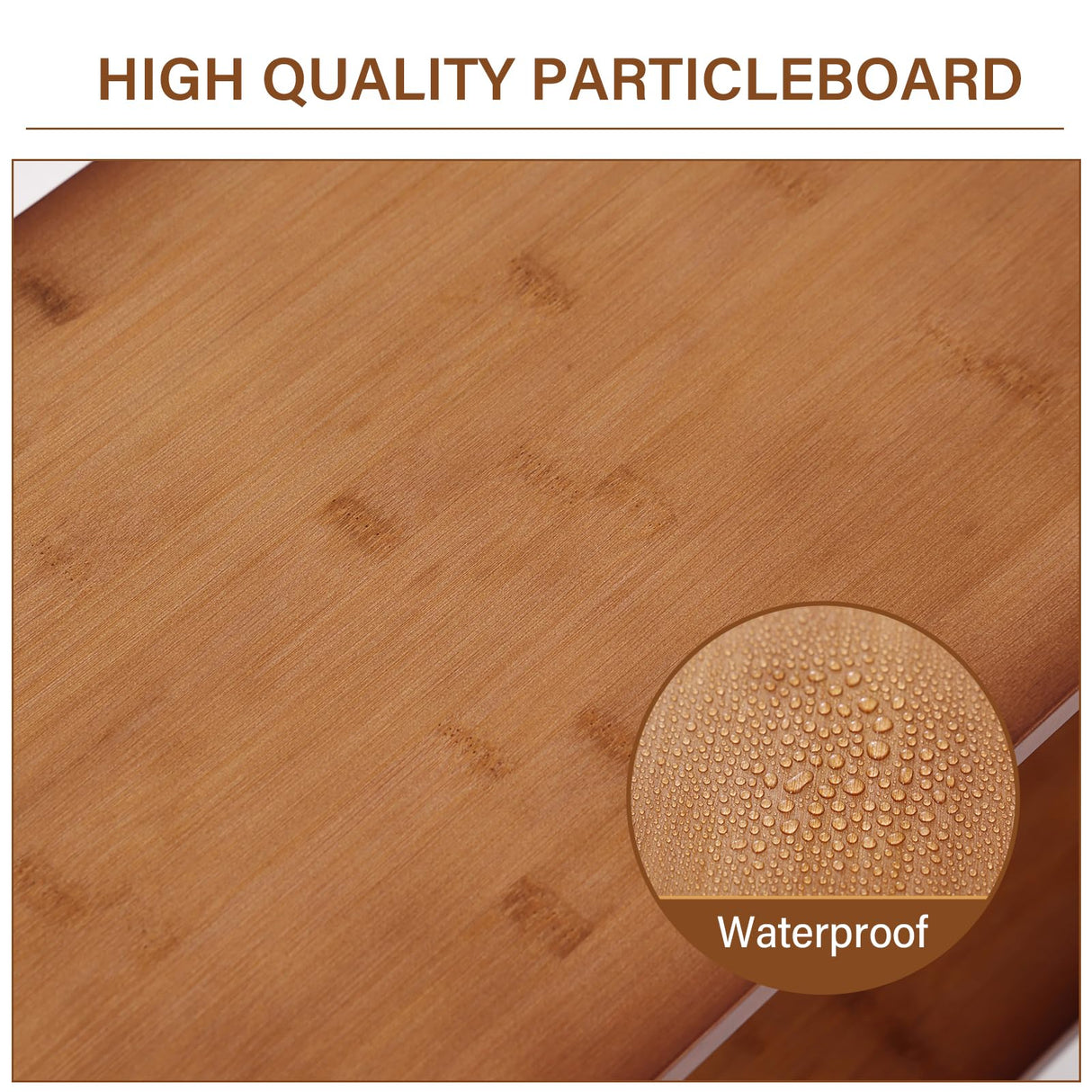 Tiita TV Stand with Storage for TVs up to 65'', Bamboo TV Console Entertainment Center with 2 Open Shelf, Mid Century Modern Media Console for Living Room, Bedroom, Walnut Tiita