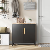 Letaya Storage Cabinet with 2 Doors,Metal Small Buffet Sideboard Cabinet for Entryway, Kitchen, White (Black) Letaya