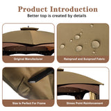 SCOCANOPY Replacement Top for Lowe's Allen Roth 10X12 Gazebo Model #GF-12S004B-1/#GF-12S004BTO/#TPGAZ17-002C (Khaki) SCOCANOPY