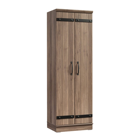 Sauder HomePlus 2-Door Farmhouse Storage Cabinet/Pantry cabinets, Salt Oak Finish Sauder