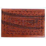 ITOS365 Handmade Wooden Keepsake Storage Case Jewelry Box Jewel Organizer - Floral Hand Carvings with Brass Inlay - Gifts for Women, 7 x 5 Inches ITOS365