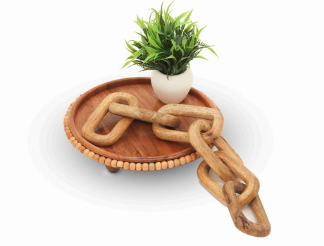 Wood Chain Link Decor Wooden Chain Link for Coffee Table Decor Boho Wood Knot Decor Room Decor or Shelf Decor Wooden Chain Link Decor Farmhouse Decor Rustic Home Decor Natural ANONYO