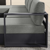 Modway Tahoe Aluminum 4-Piece Outdoor Patio Furniture Gray Charcoal, Modular Sectional Sofa Set with Chaise Lounges, Weather-Resistant Cushion, Ideal for Deck, Backyard, Poolside Modway