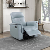 Lexicon Swivel Glider Recliner Chair, Comfy Nursery Glider, Top Grain Leather Match Recliner, Manual Reclining Chair for Living Room/Office/Apartment, Blue Lexicon