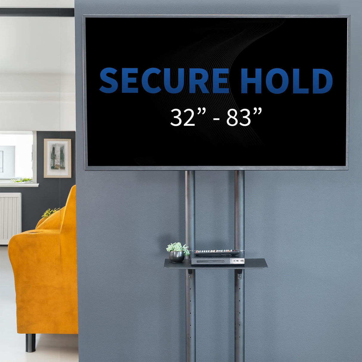 VIVO Mobile TV Cart for 32 to 83 inch Screens up to 110 lbs, LCD LED OLED 4K Smart Flat and Curved Panels, Rolling Stand with Laptop DVD Shelf, Locking Wheels, Max VESA 600x400, Black, STAND-TV03E VIVO