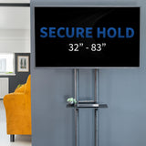 VIVO Mobile TV Cart for 32 to 83 inch Screens up to 110 lbs, LCD LED OLED 4K Smart Flat and Curved Panels, Rolling Stand with Laptop DVD Shelf, Locking Wheels, Max VESA 600x400, Black, STAND-TV03E VIVO