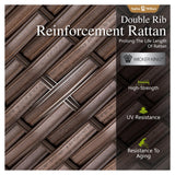 Sophia & William Patio Furniture Sets, 9 Piece Sectional Outdoor Rattan Wicker Sofa, All Weather Patio Conversation Set for Deck Backyard Lawn, Outdoor Couch, Blue Sophia & William