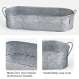 Mkono Metal Storage Basket for Toilet Tank Top Bathroom Decor, Galvanized Tray with Handle for Shelves, Farmhouse Toilet Paper Holder Organizing Bin Box for Countertop Living Room, Set of 2, Silver Mkono