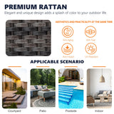 MaxMulti 2 Pieces Patio Ottomans, Outdoor Wicker Footrest Seat with Removable Cushions, Multipurpose Patio Furniture for Outdoor, Backyard and Deck Use (Beige) MaxMulti