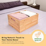 Prosumer's Choice Bamboo Storage Box - Wood Crate - Bamboo Box Storage for Kitchen, Living Room, Office - Arts & Crafts Container Caddy Basket - Home Decor & Organization Accessories 14"L x 11"W x 6"H Prosumer's Choice
