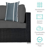 Best Choice Products 7-Piece Modular Outdoor Sectional Wicker Patio Conversation Set w/ 2 Pillows, Coffee Table, Cover Included - Black/Gray Best Choice Products