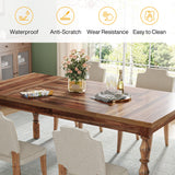 Tribesigns 62” Farmhouse Dining Table for 4-6 People, Large Wood Rectangle Kitchen Table, Modern Dinner Table Kitchen & Dining Room Furniture with Carved Turned Legs Tribesigns