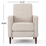 Christopher Knight Home Macedonia Mid Century Modern Tufted Back Fabric Recliner (Cream) GDFStudio