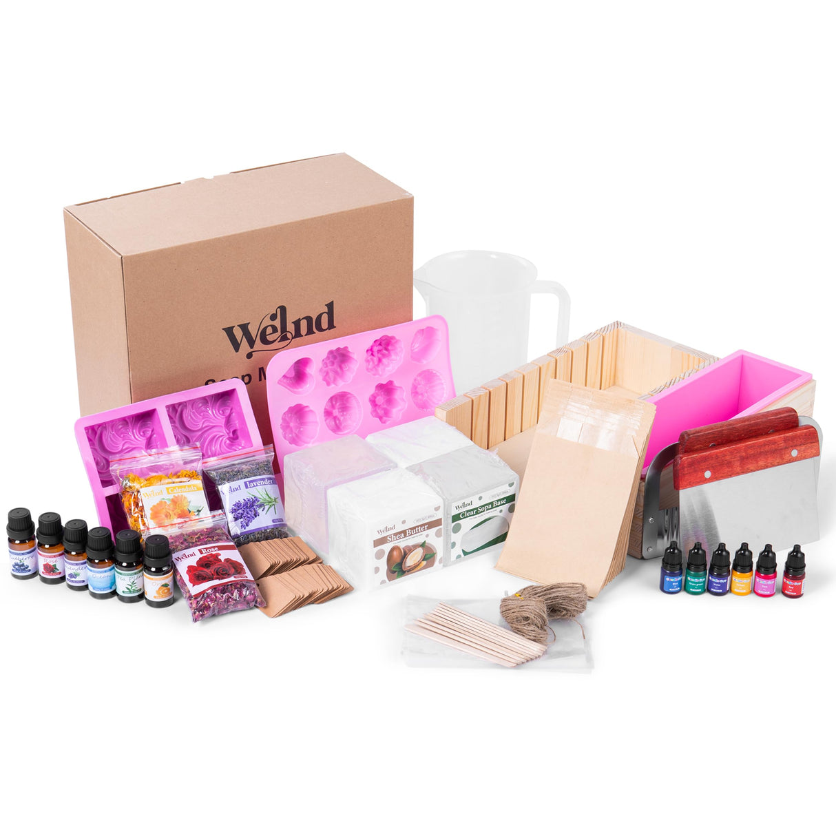 WeInd Large Soap Making Kit - DIY Craft Kit for Adults & Kids - Modern Art & Craft Kit with Soap Base, Melt & Pour Base, Silicon Molds, Soap Cutter, Essential Oils & Fragrances - Handmade Gift WeInd