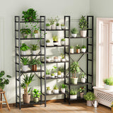 SUPERJARE Triple 6 Tier Bookshelf, Bookcase with 17 Open Display Shelves, Wide Book Shelf Book Case for Home & Office, Black SUPERJARE