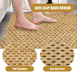 HOMBYS 58x32 Extra Large 100% Bamboo Shower Mat for Shower Stall Tub, Non Slip Bath Mat Bathroom Accessories, Large Mats for Shower and Bathroom, Quick Drying HOMBYS