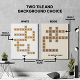 Personalized Family Scrabble Wooden Framed Canvas Wall Art, Customized Crossword Wall Art - Scrabble Letters for Wall Decor, Living Room Decor ENQU
