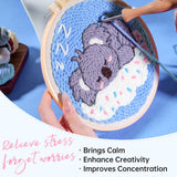 iienjoy 2 Pcs Koala Punch Needle Kit - Easy Punch Needle Embroidery Kits for Beginners Adults, Cute Animals Art Work Decor Punch Stitching kit with Tools, Yarns, Hoop, Instruction iienjoy