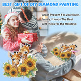 Bowetile Giraffe Hanging Diamond Art Painting Kits for Adults Beginners, 5D Sunflower Special Shape Diamond Art Kits, Crystal Rhinestones Diamond Gem Art Painting for Home Wall Decor, New Home Gifts Bowetile