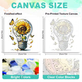 Framed Paint by Numbers Kit for Adults Beginner, Sunflower Easy Paint by Number Kits on Canvas Framed, Butterfly DIY Acrylic Oil Painting by Numbers with Frame for Gift Home Decor 10 x 10 inch GEEHEIY