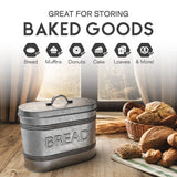 Amici Home, , Rustic Kitchen Galvanized Metal Bread Storage Bin, 288 oz, Gray Amici Home