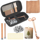 Wood Wicks for Candles Making with Case, Wooden Wicks for Candlemaking 5.1 X 0.5 Inch Smokeless Long Lasting Flame Natural Wood Candle Wick with Candle Wick Trimmer, Metal Base for DIY Candle(50 Sets) Yewltvep