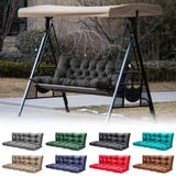 GPQAWER Porch Swing Cushions,Outdoor Cushions 3 Seater Replacement with Backrest, Waterproof Thickened Bench Cushion with Ties for Porch, Patio,Outdoor, Backyard and Garden(Dark Gray 60 * 40 in) GPQAWER