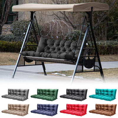 GPQAWER Porch Swing Cushions,Outdoor Cushions 3 Seater Replacement with Backrest, Waterproof Thickened Bench Cushion with Ties for Porch, Patio,Outdoor, Backyard and Garden(Dark Gray 60 * 40 in)