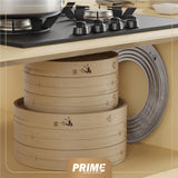 Prime Home Direct Bamboo Steamer Basket 10-inch | 2-Tier Steamer for Cooking | 50 Liners, Chopsticks, Sauce Dish | Dumpling Steamer, Food Steamer Baskets for Cooking - Rice & Vegetable Steamer Pot Prime Home Direct