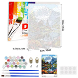 Lxmsja Snow Mountains Paint by Numbers Kit for Adults, Acrylic Lake House Paint by Numbers for Adults Beginner, DIY Craft Supplies Oil Painting Kits for Home Wall Decor 12x16 inch (Framed) Lxmsja