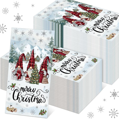Saypacck 100 Pcs Christmas Winter Disposable Paper Guest Towels for Bathroom 2 Ply Decorative Gnome Napkins Christmas Hand Towels Xmas Napkins for Decoupage Winter Party Kitchen Dinner Table Decor