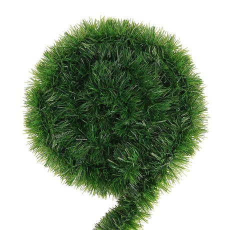 Green Garland Christmas Decorations,50Ft Xams Greenery Tinsel Stems Non-Lit Soft Twist Garland Decor for Tree Stairs Railing Front Door Mantle Fireplace Indoor Outdoor Holiday Home Hongsome